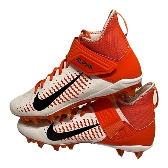 Nike Alpha Menace Pro 2 MID Football Cleat Team Orange/White Men 12.5 BV3945-103 - Picture 4 of 10